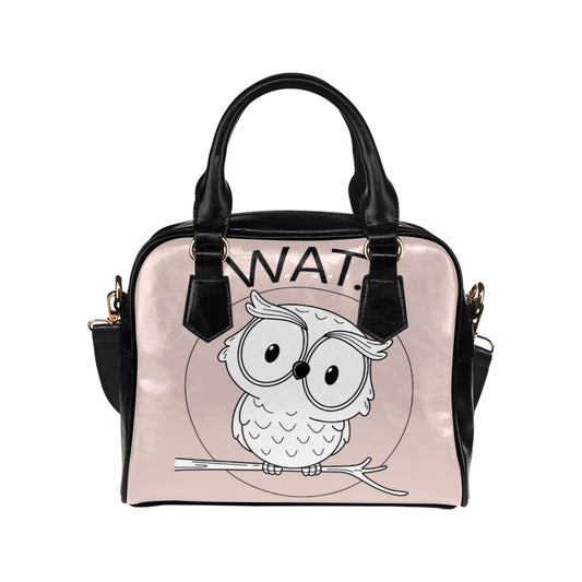 Wat Owl Funny Grammar Nerd Sarcastic Graphic Novelty Shoulder Handbag