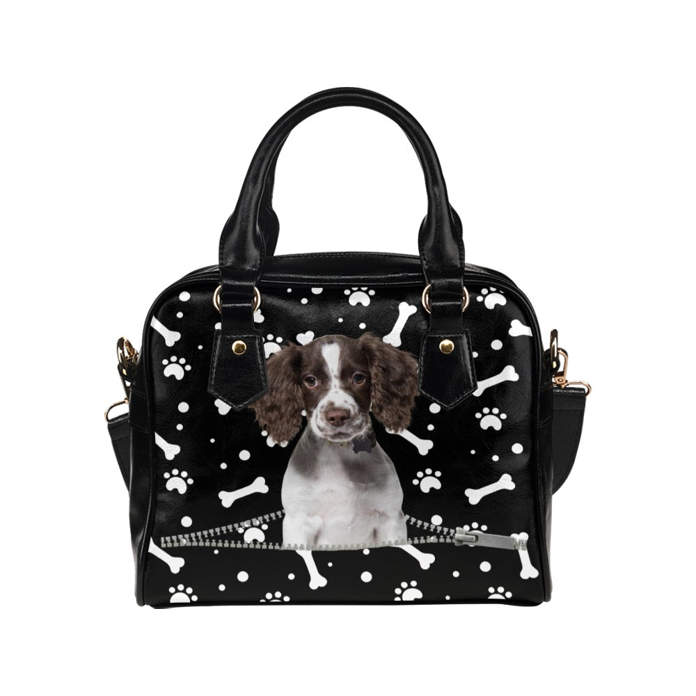 English Springer Spaniel Zip Paws and Bones Shoulder Handbag