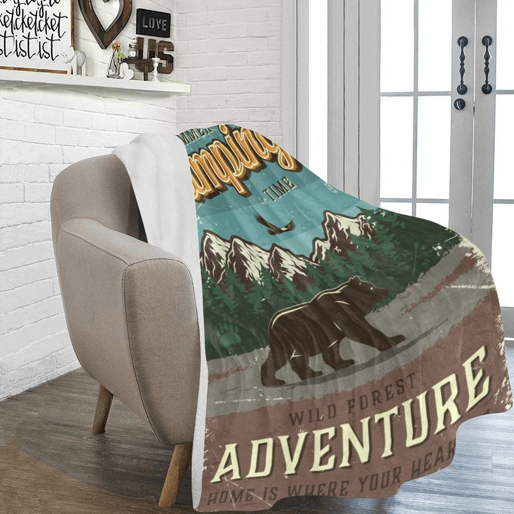 Camping Summer Adventure Ultra-Soft Micro Fleece Blanket 60"x80"