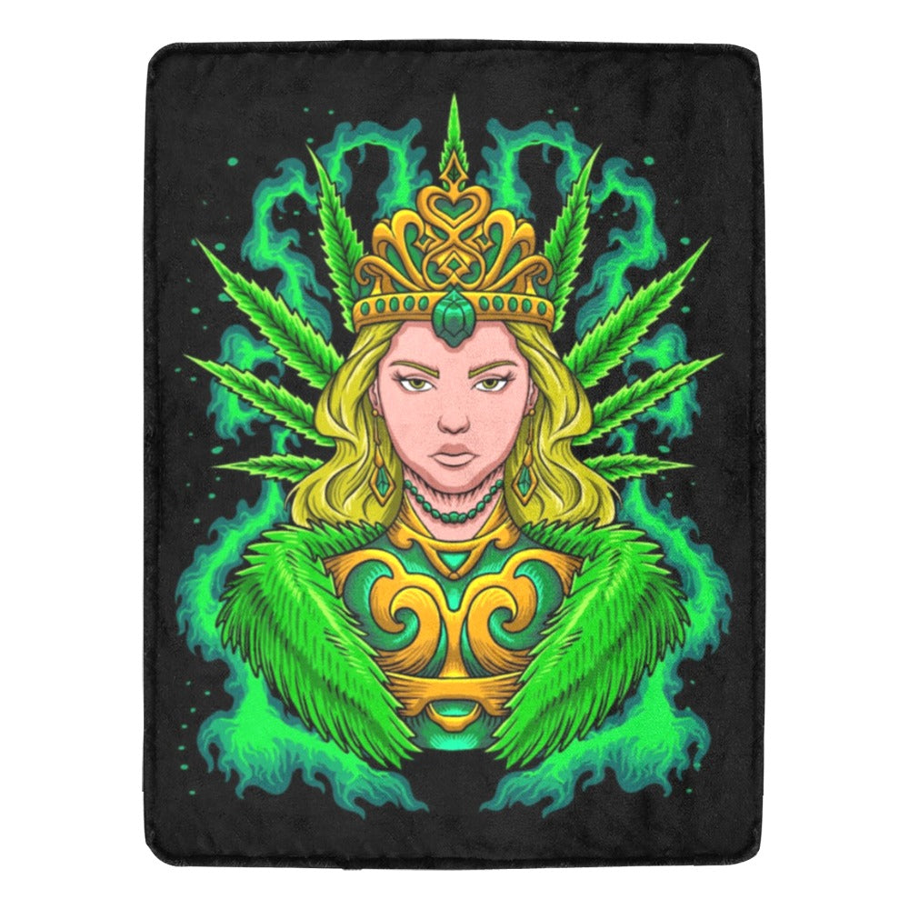 Royal Marijuana Queen Illustration Ultra-Soft Micro Fleece Blanket 60"x80"