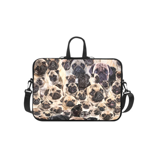 Pug Full Face Cute Gift Dog Lover Laptop Handbags 17"