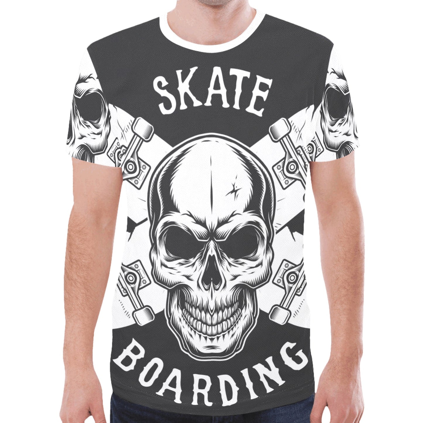 Vintage Skateboarding Black Rock New All Over Print T-shirt