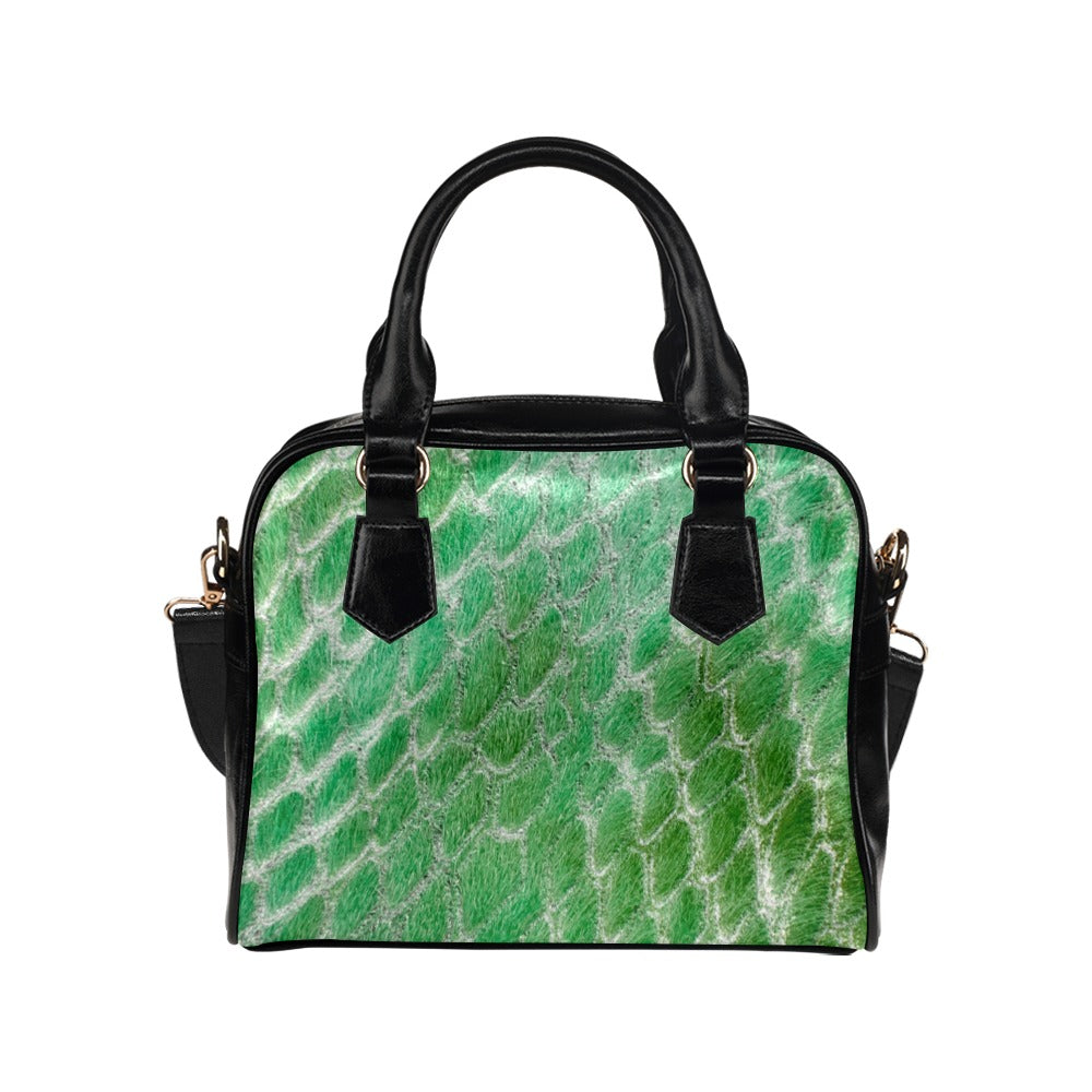 Reptile Skin Crocodile Snake Green Shoulder Handbag