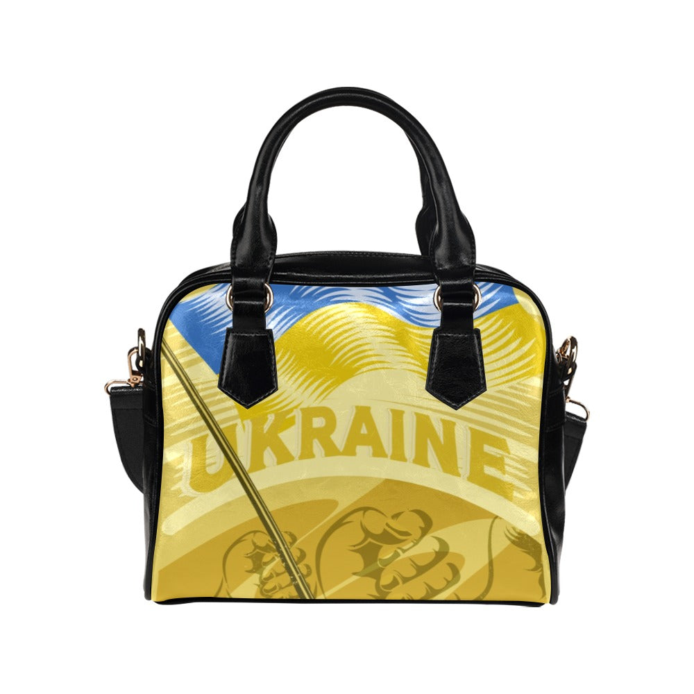 Vintage Ukraine Holding Flag Poster Shoulder Handbag