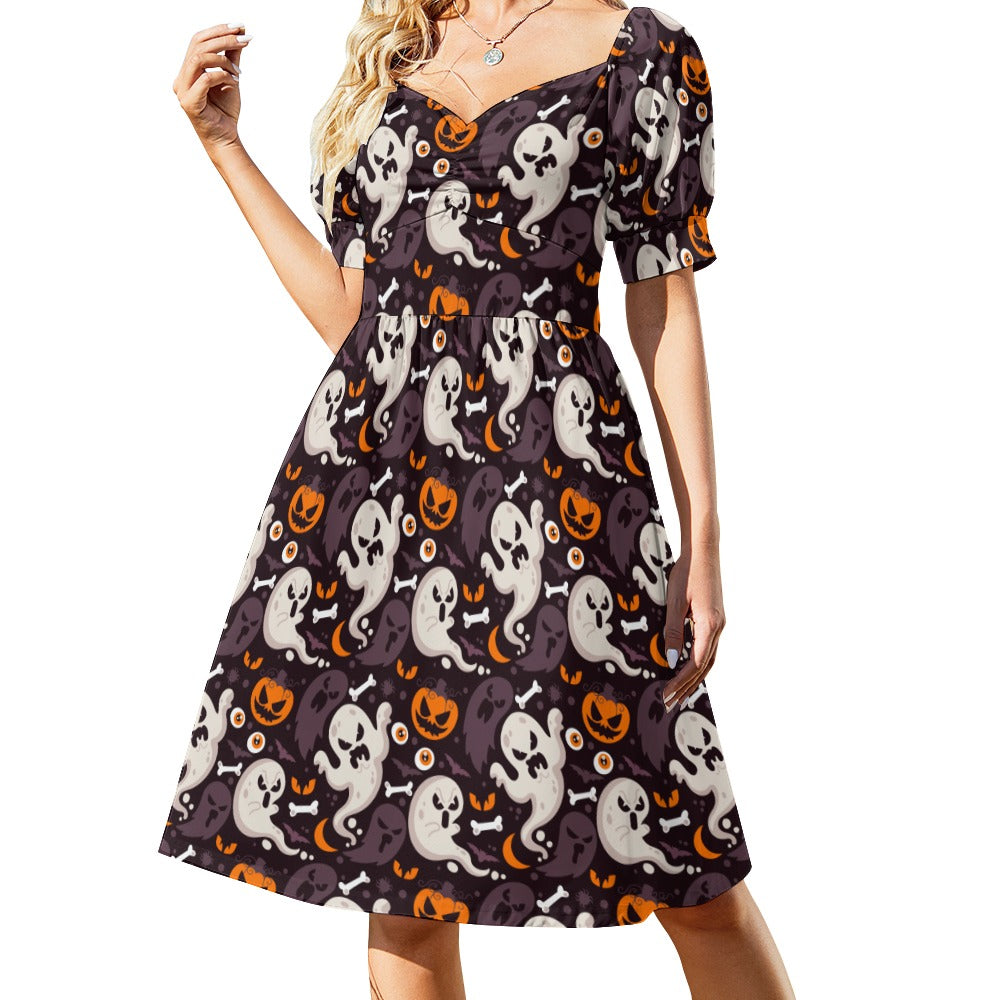 Ghost Halloween Sweetheart Dress