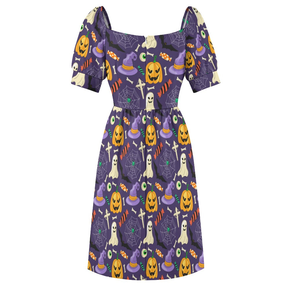 Halloween Pumpkin Ghost Sweetheart Dress