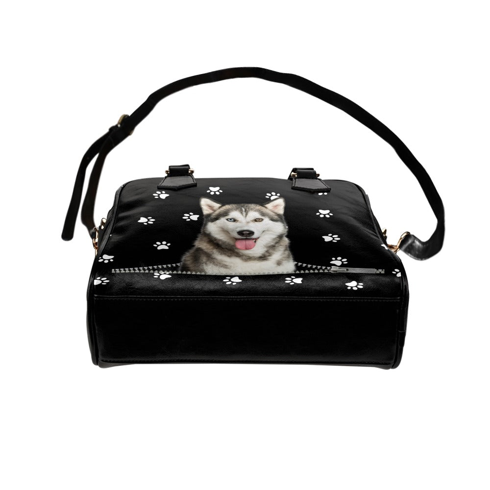 Siberian Husky Paws Shoulder Handbag