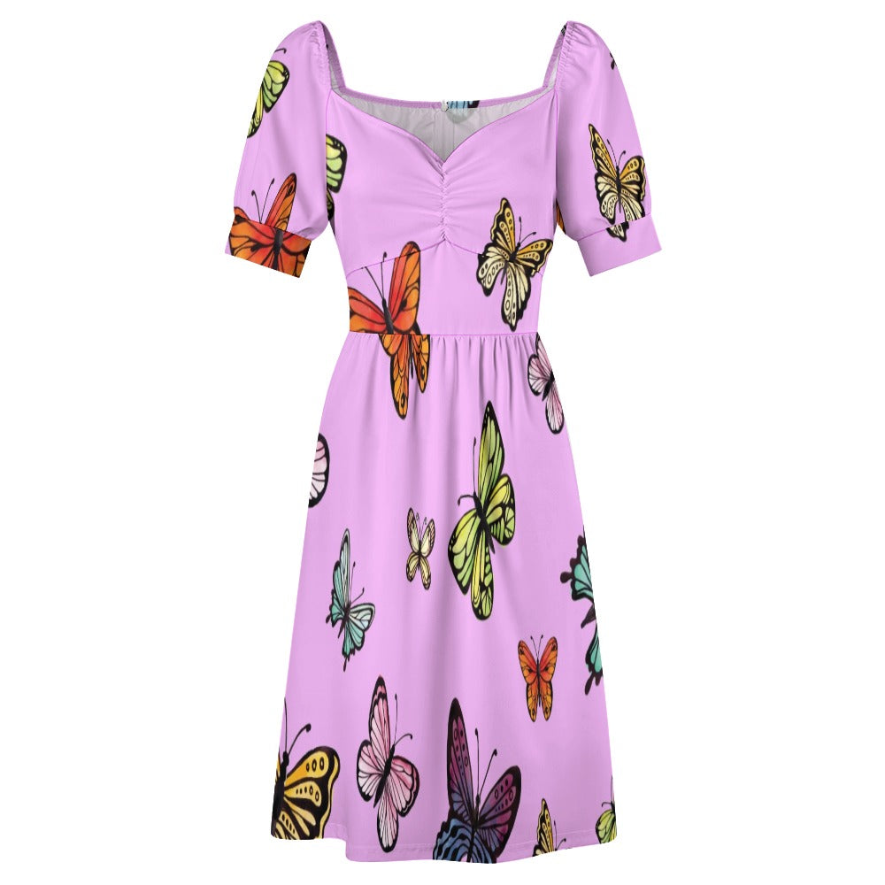 Watercolor colorful butterflies collection pink Sweetheart Dress