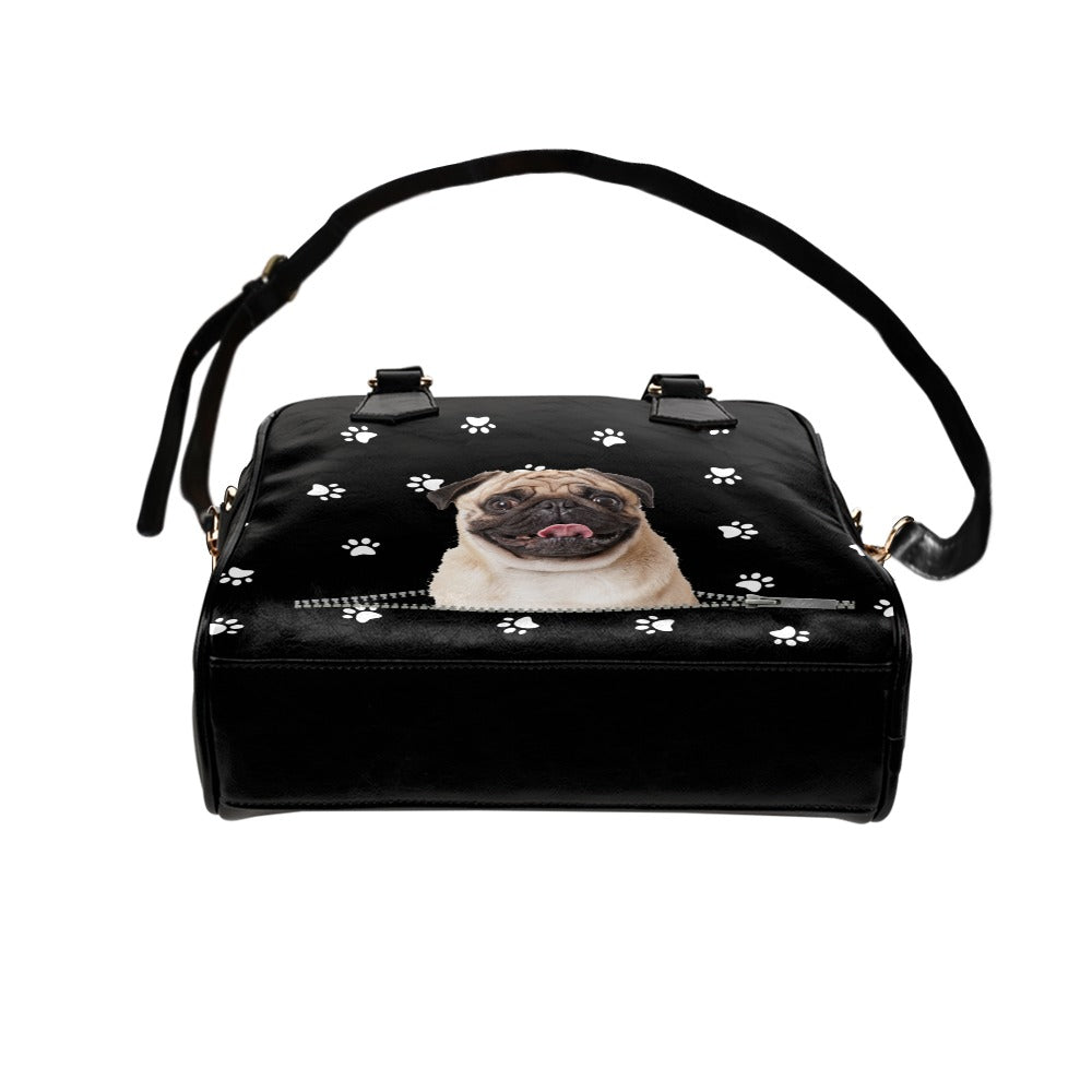 Pug Paws Shoulder Handbag