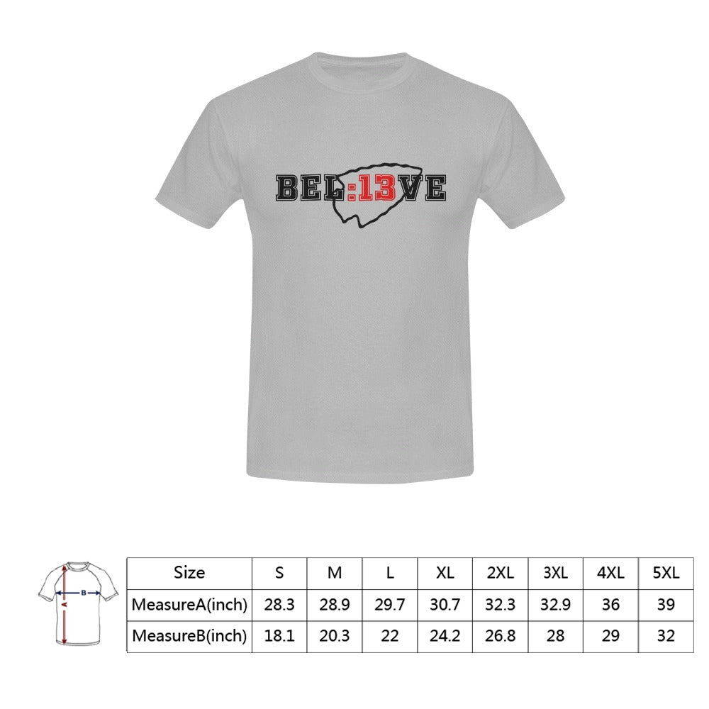 Believe 13 Seconds Chiefs Grey Men's T-Shirt