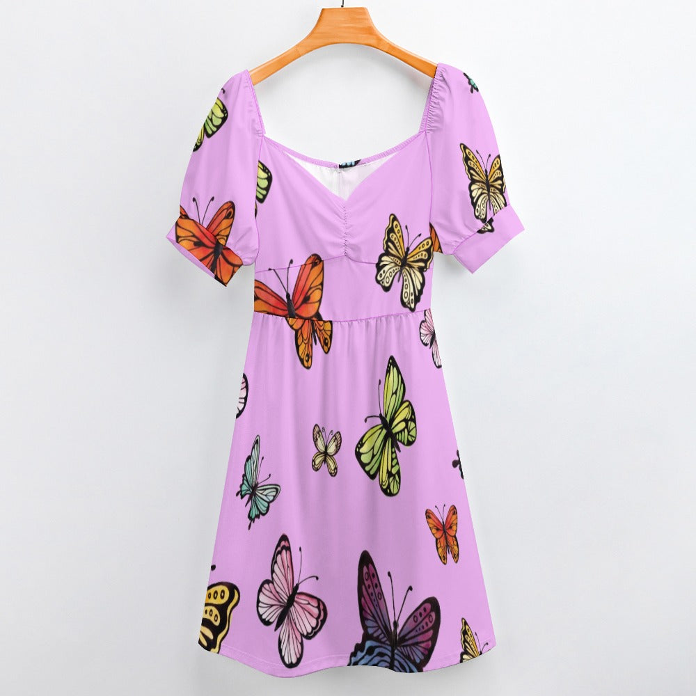 Watercolor colorful butterflies collection pink Sweetheart Dress