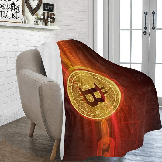 Crypto Currency Block Chain Bitcoin 3D Ultra-Soft Micro Fleece Blanket 60"x80"