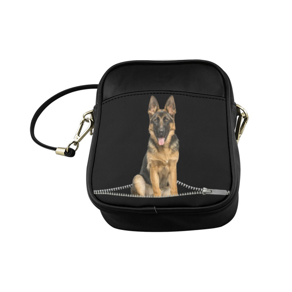 German Shepherd Zip Sling Bag