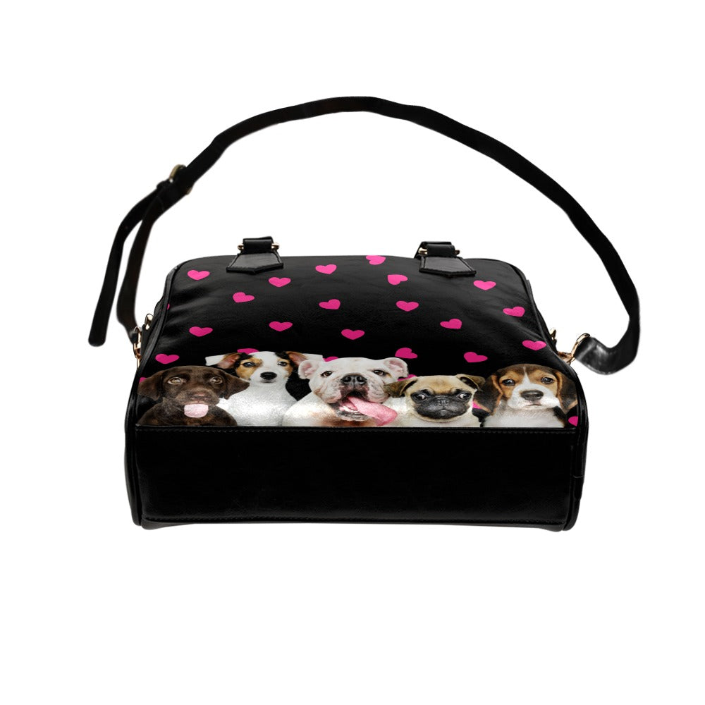 Puppies Hearts Shoulder Handbag