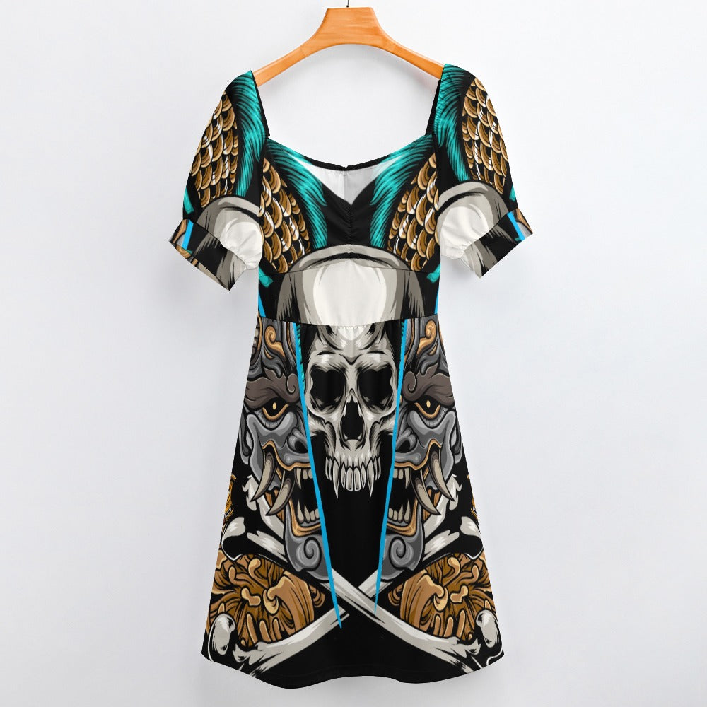 Kabuki Mask Sweetheart Dress