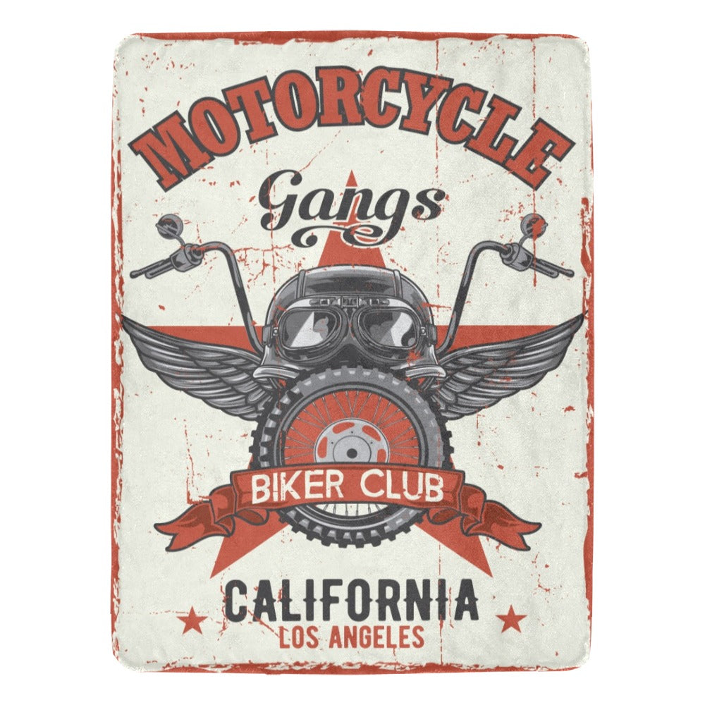 Motorcycle Theme Vintage Ultra-Soft Micro Fleece Blanket 60"x80"