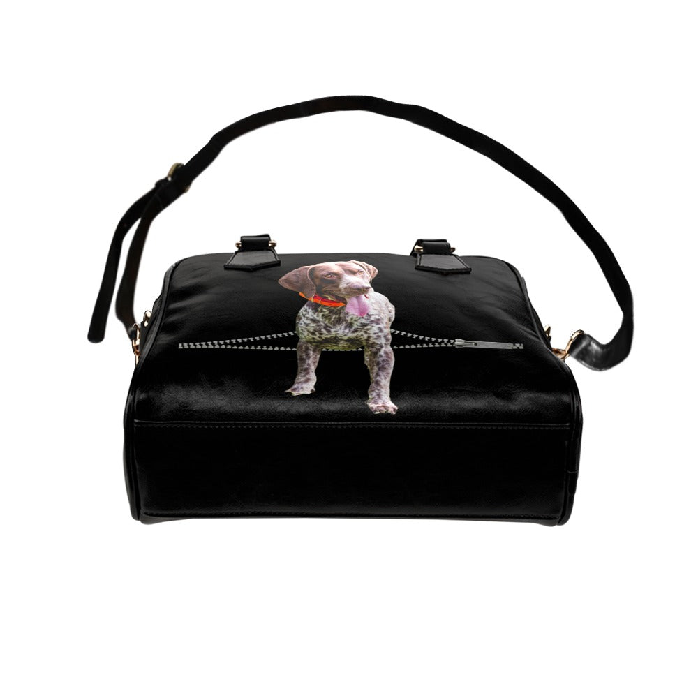 German Wirehaired Pointer Zip Shoulder Handbag