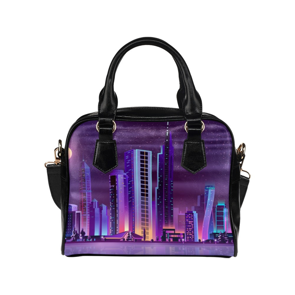 Dubai Skyline City Lights Shoulder Handbag