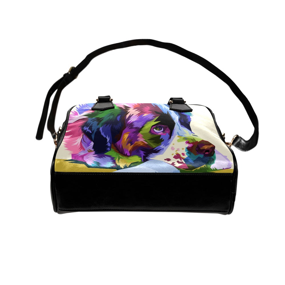 Colorful saint bernard dog pop art Shoulder Handbag