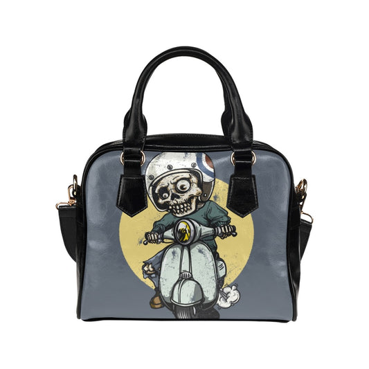 Skeleton Riding Motorbike Shoulder Handbag