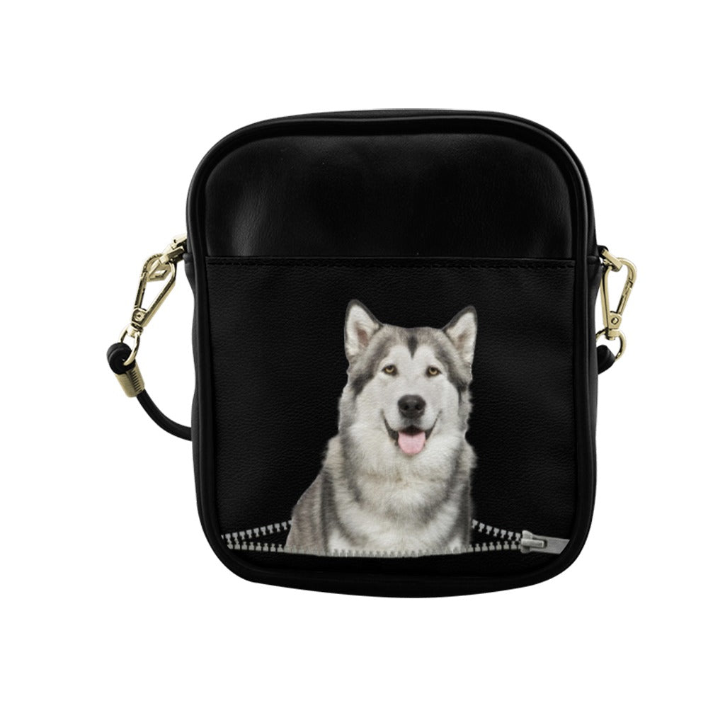 Alaskan Malamute Zip Sling Bag