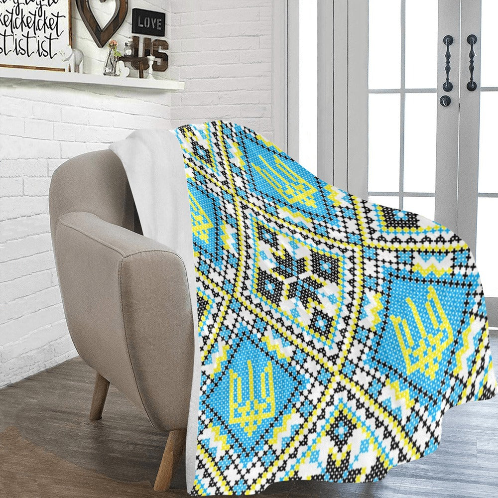 Embroidery Ukrainian National Ornament Decoration  illustration Ultra-Soft Micro Fleece Blanket 60"x80"