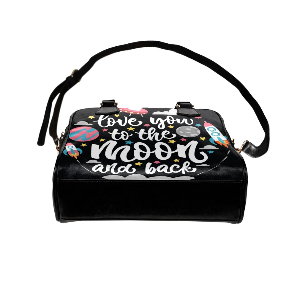 Quotes Space Love you to the Moon and Back Shoulder Handbag