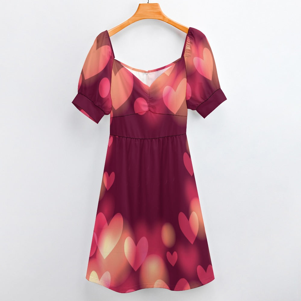 Warm Pink Hearts Sweetheart Dress