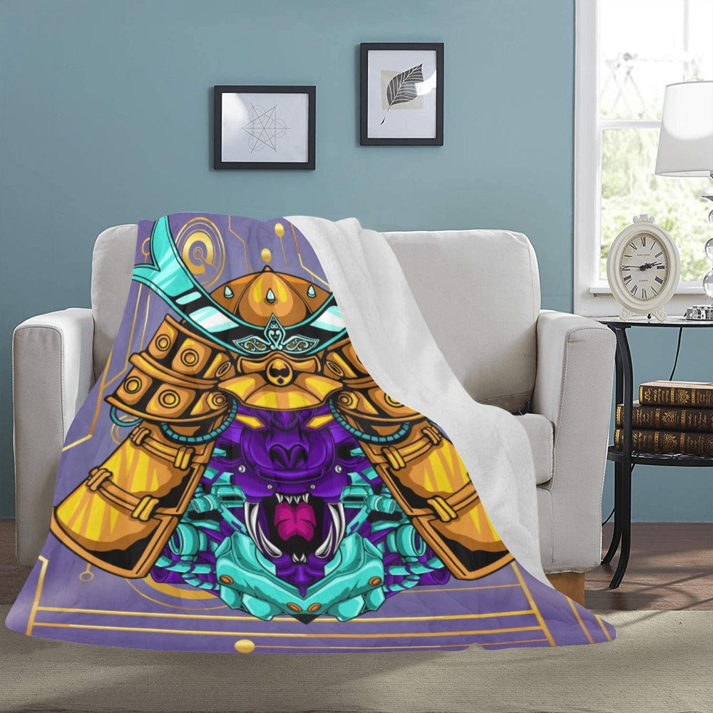 Japanese Mecha Samurai Ultra-Soft Micro Fleece Blanket 60"x80"