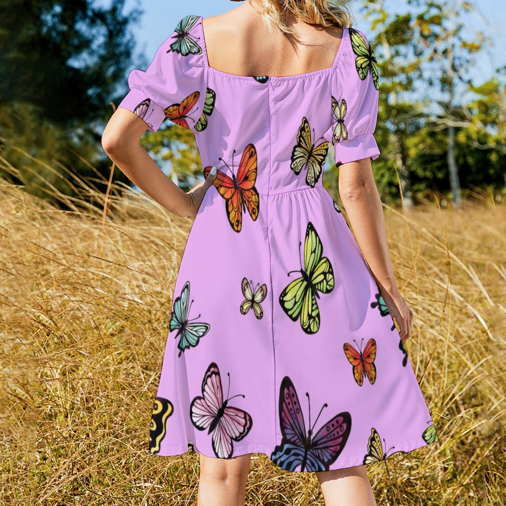 Watercolor colorful butterflies collection pink Sweetheart Dress