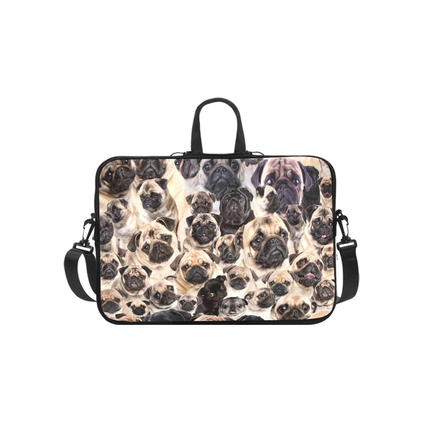 Pug Full Face Cute Gift Dog Lover Laptop Handbags 15"