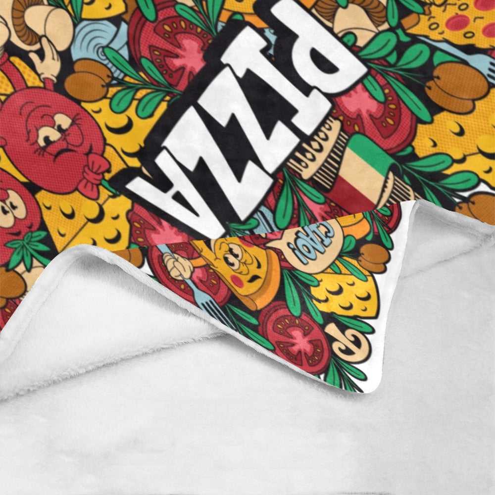 Colorful Pizza Cartoon Style Ultra-Soft Micro Fleece Blanket 60"x80"