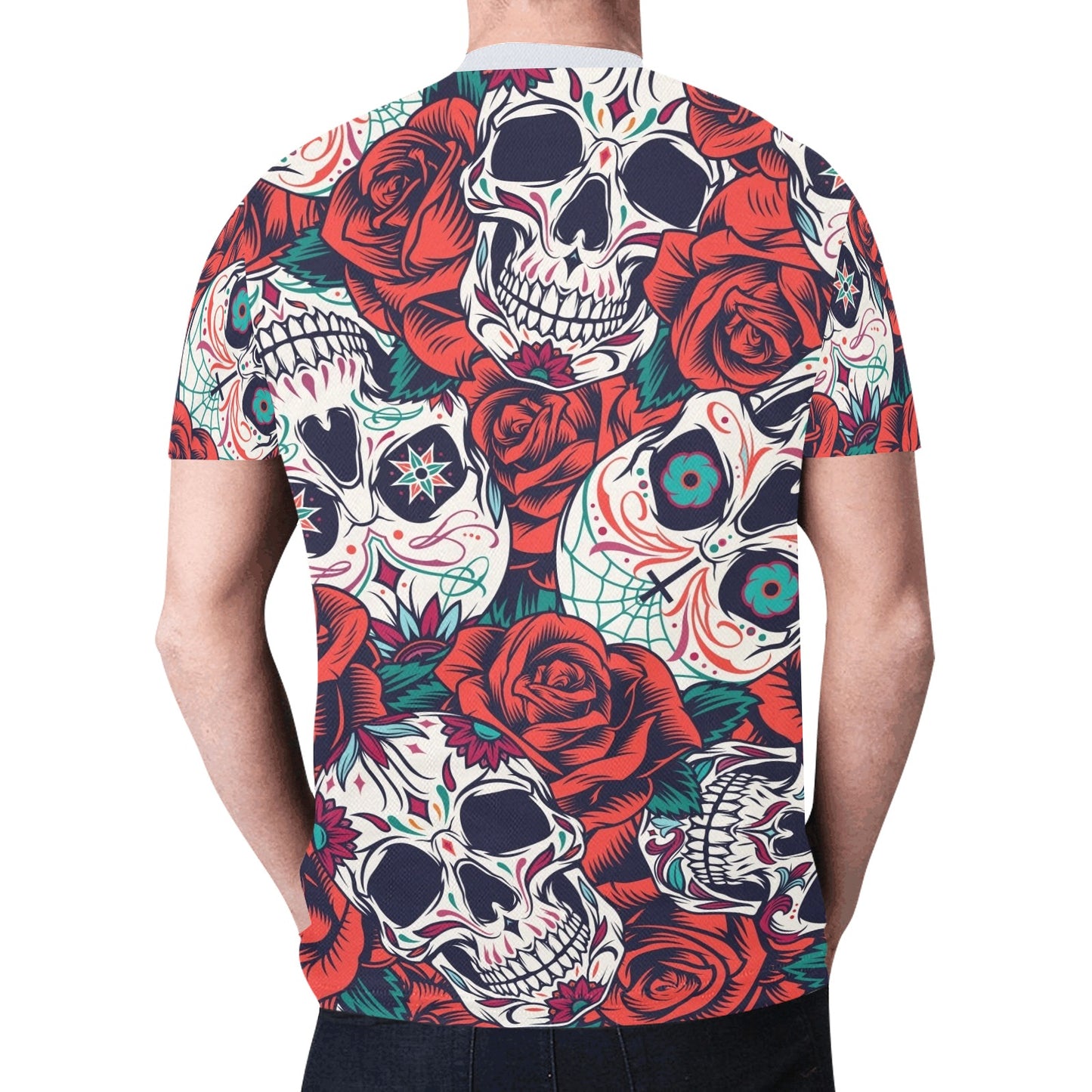 Vintage Skull Punk Rock New All Over Print T-shirt