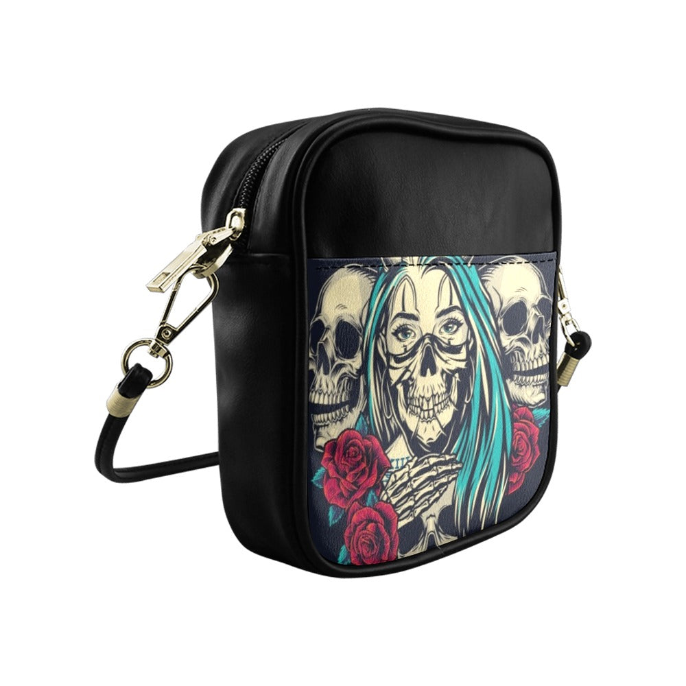 Skull And Roses Sling Bag