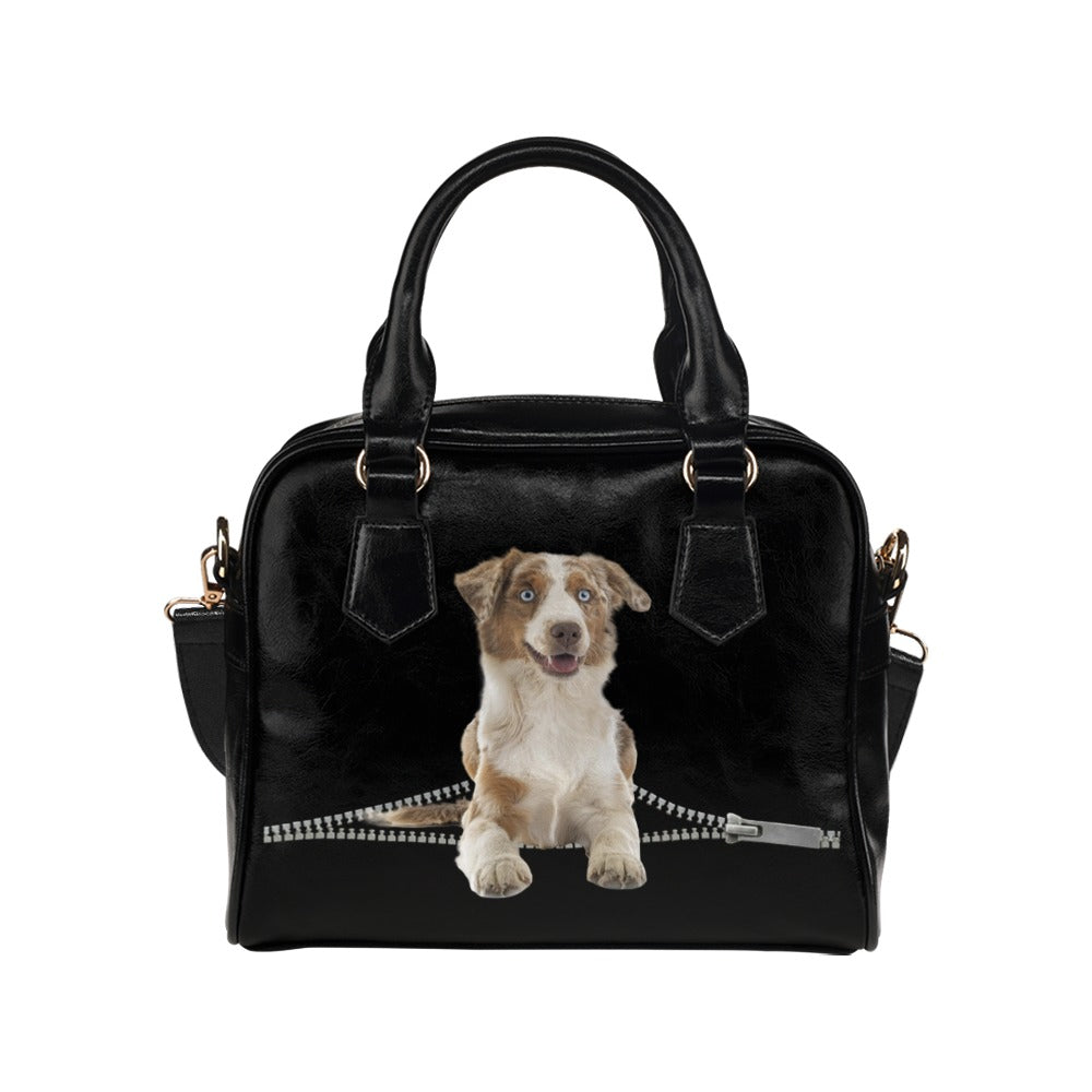 Miniature American Shepherd Zip Shoulder Handbag