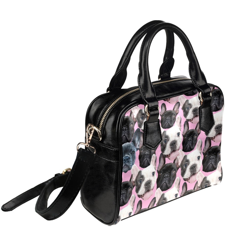 Ping White And Black French Bulldogs Shoulder Handbag