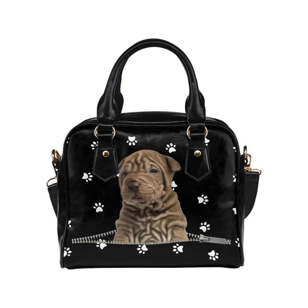 Shar Pei Zip Paws Shoulder Handbag