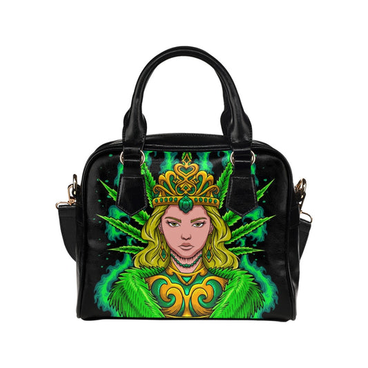 Royal Marijuana Queen Illustration Shoulder Handbag