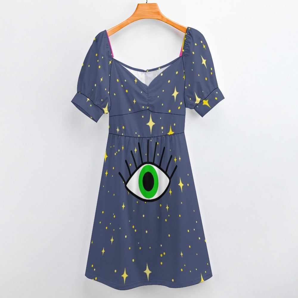 Psychedelic Retro Hippie Sweetheart Dress