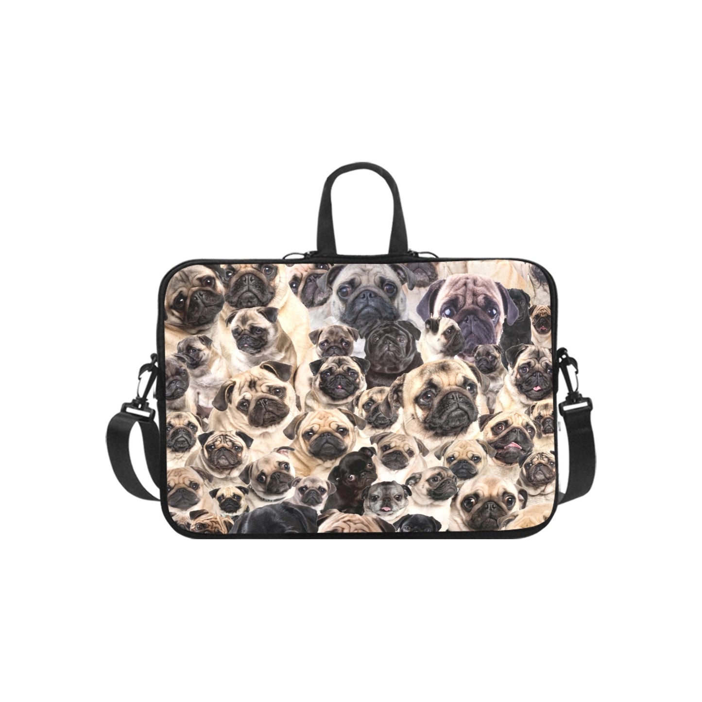 Pug Full Face Cute Gift Dog Lover Laptop Handbags 17"