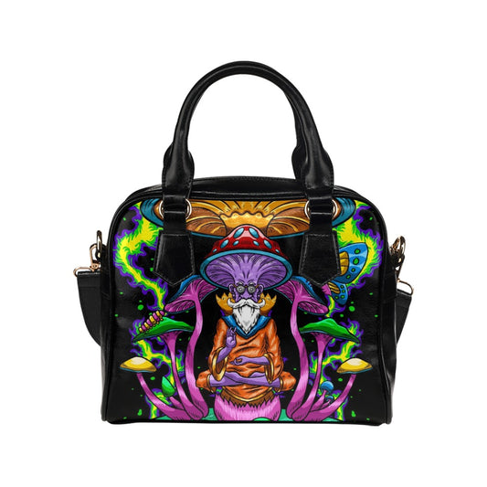 Psychedelic mushroom wise meditation Shoulder Handbag