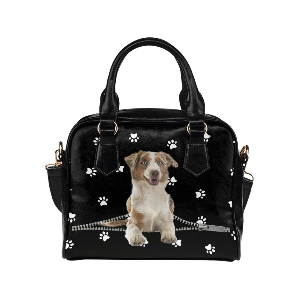 Miniature American Shepherd Zip Paws Shoulder Handbag