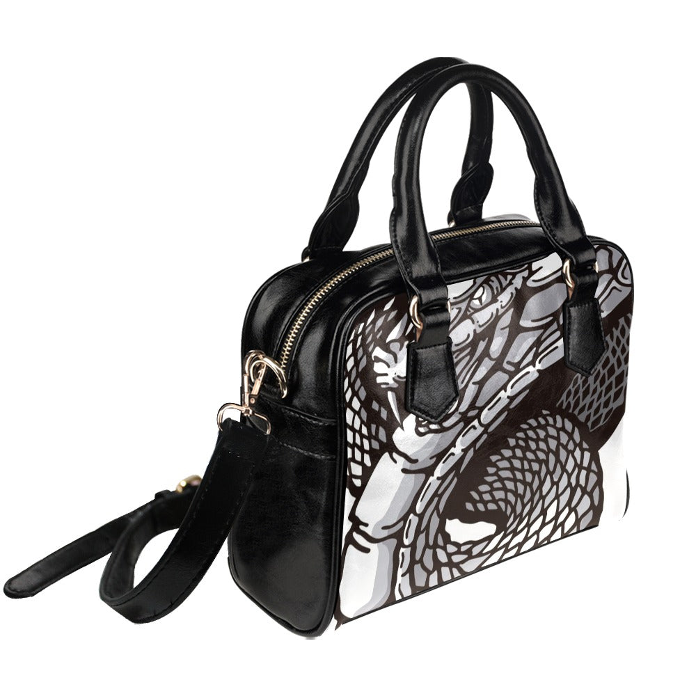 Cobra Black and White Shoulder Handbag