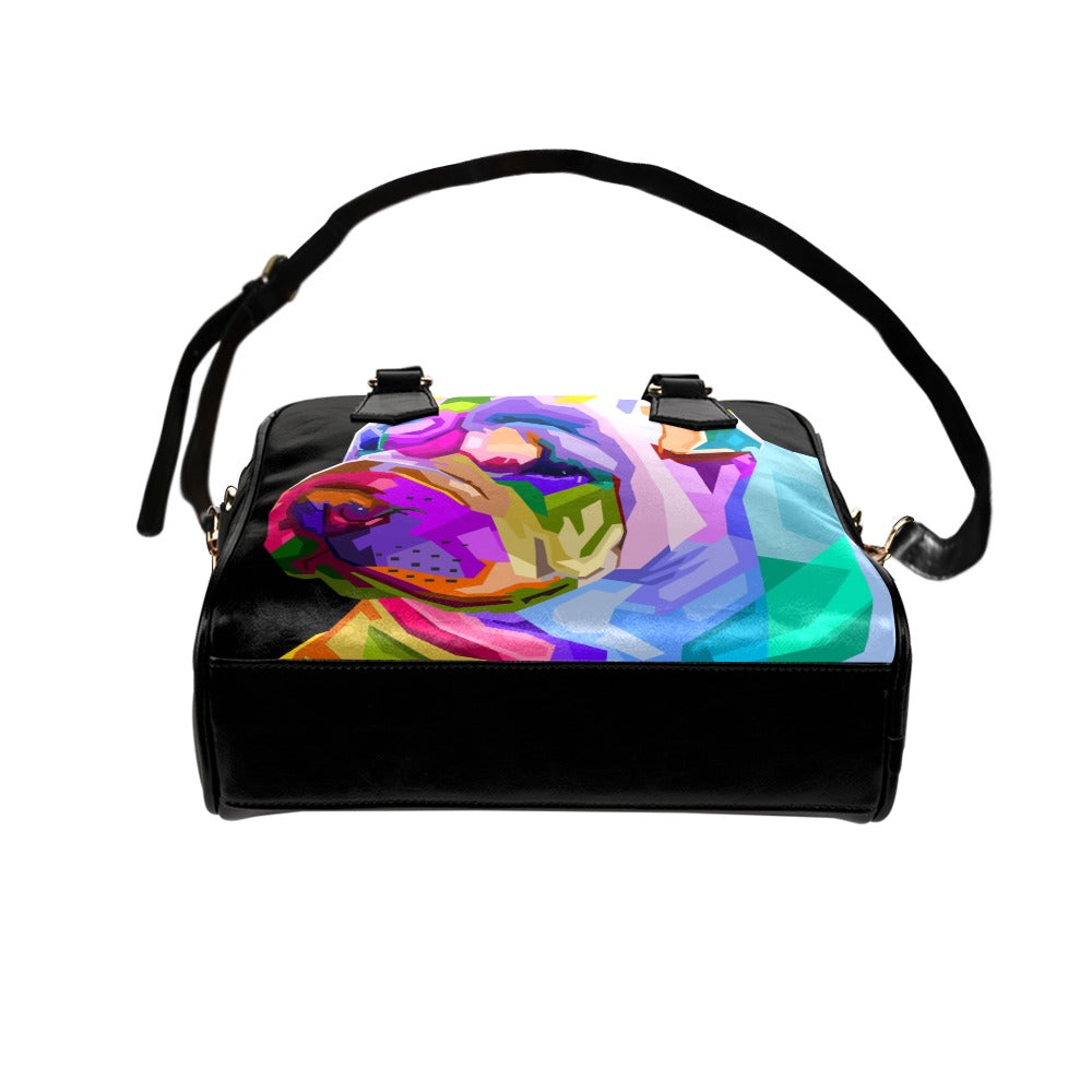 Colorful shar pei dog pop art style Shoulder Handbag