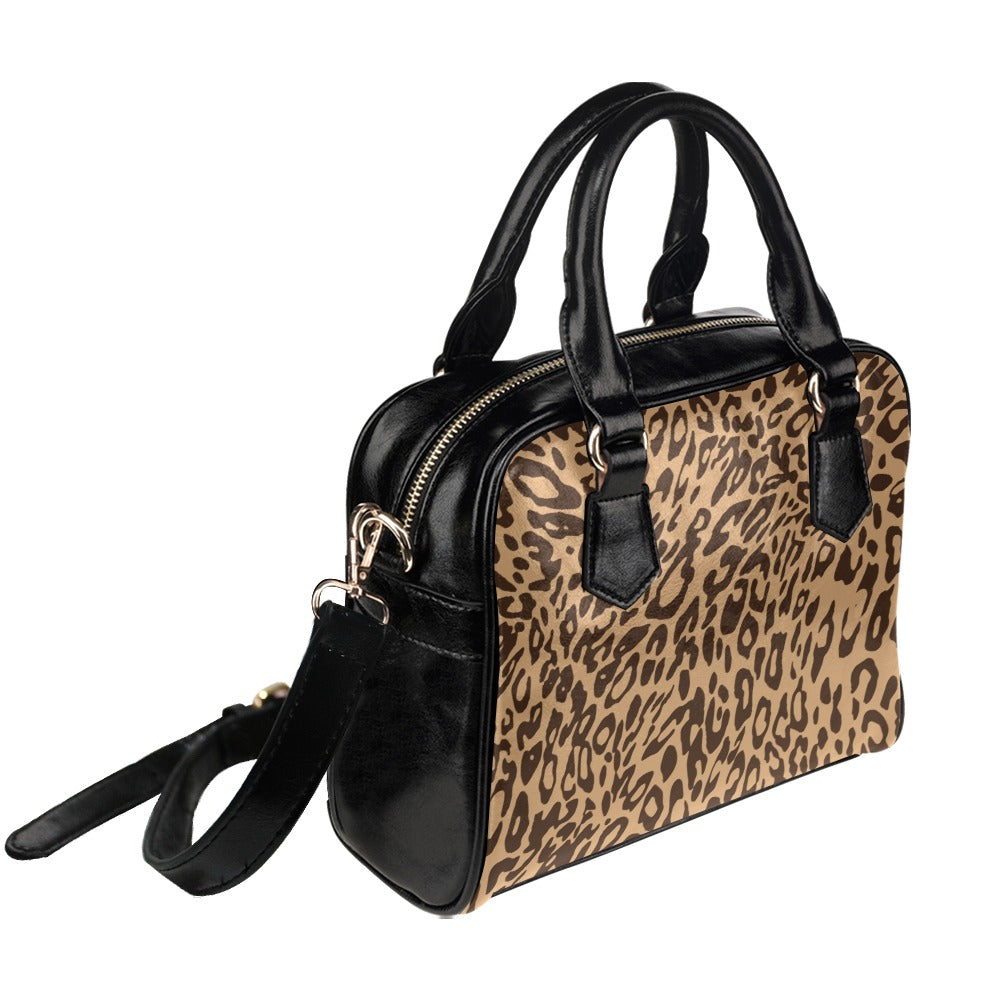 Big Cat Skin Shoulder Handbag