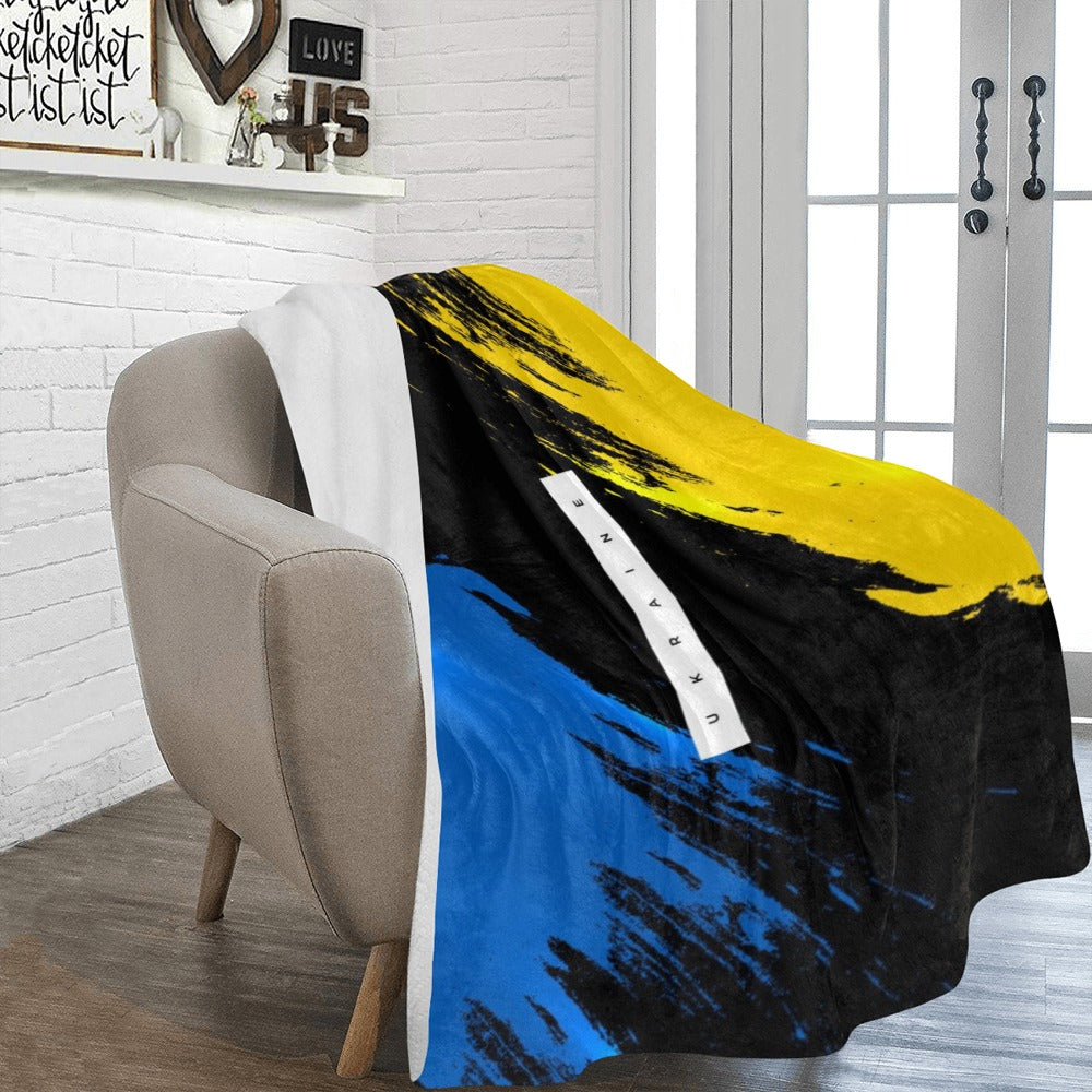 Modern Ukraine Flag Painted 3D Ultra-Soft Micro Fleece Blanket 60"x80"