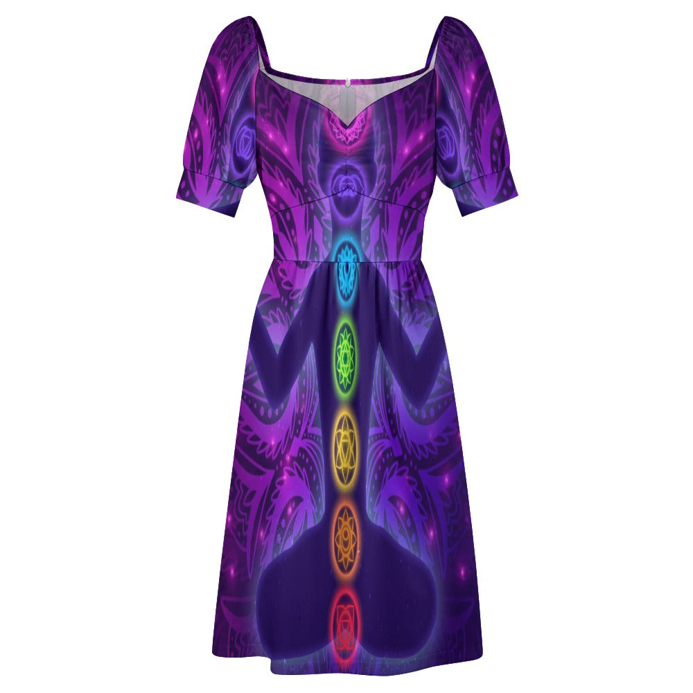 Chakras Meditation Yoga Energy Sweetheart Dress