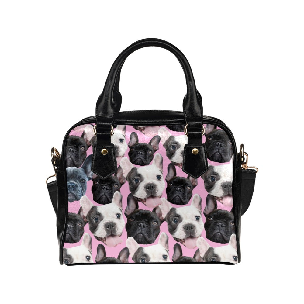 Ping White And Black French Bulldogs Shoulder Handbag