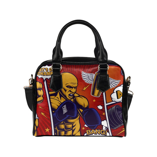 Fitness Center Pop Art Style Bodybuilder Shoulder Handbag