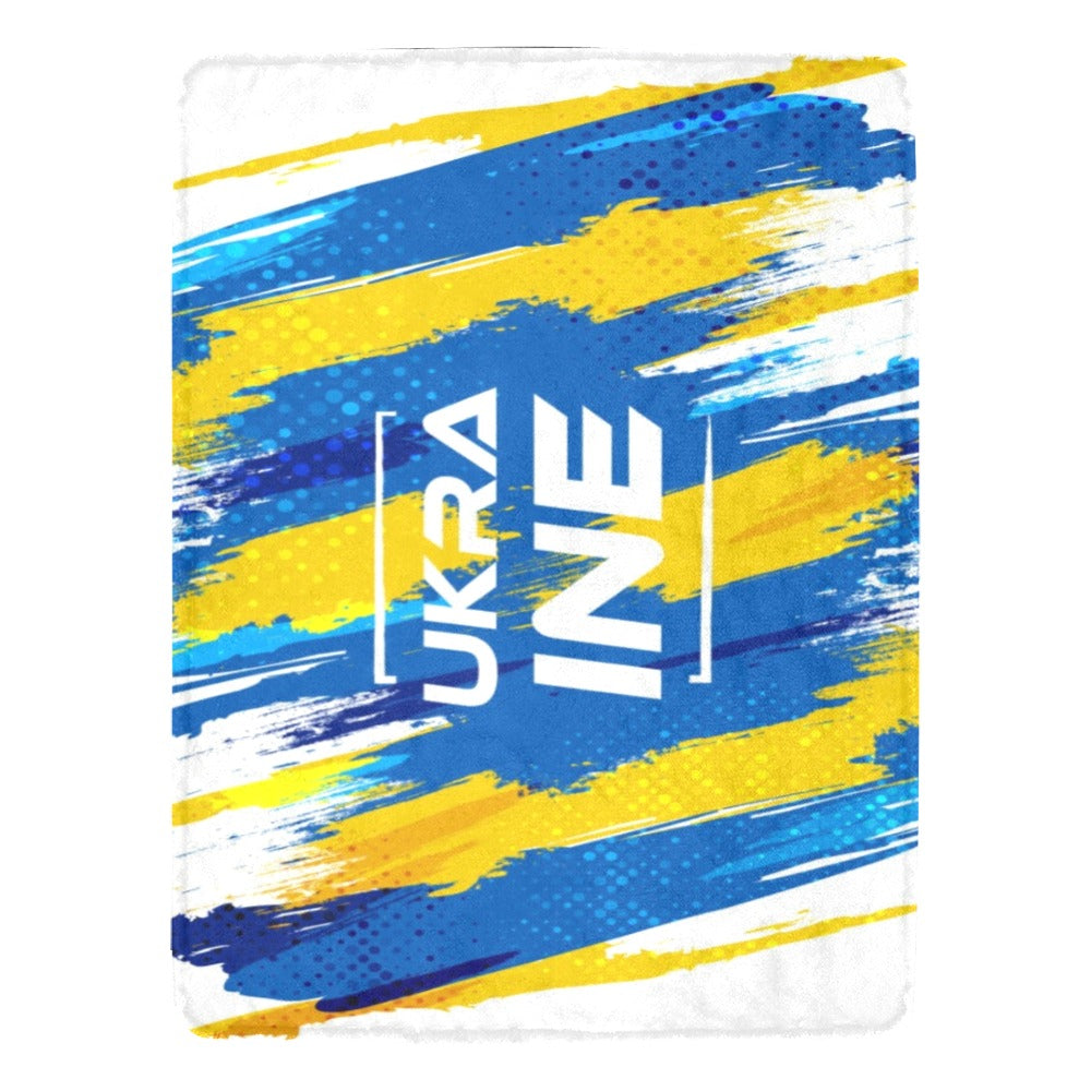 Ukraine Brush Concept Flag Colors Hand Painted Style Ultra-Soft Micro Fleece Blanket 60"x80"